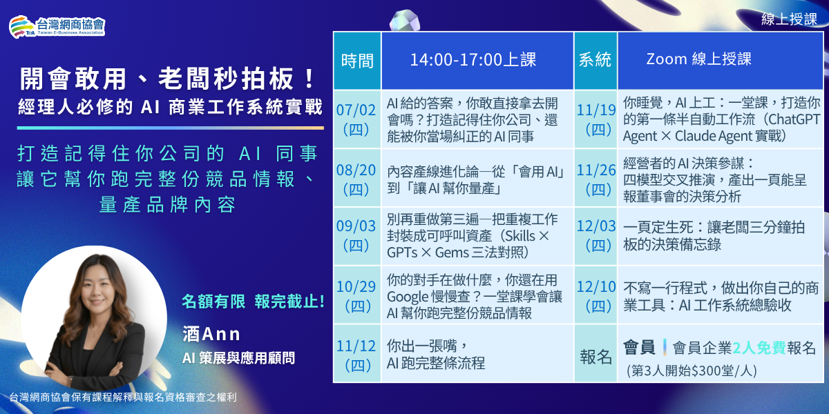 酒Ann老師系列課
